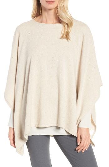 Women's Eileen Fisher Organic Cotton & Silk Poncho