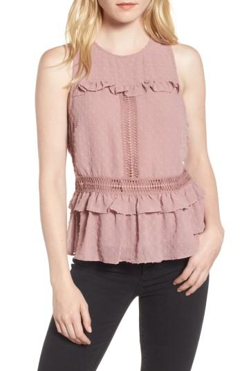 Women's Willow & Clay Sleeveless Ruffle Top, Size - Purple