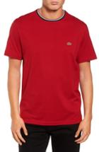 Men's Lacoste Semi Fancy Ringer T-shirt (m) - Red