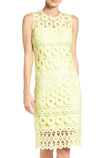 Women's Taylor Dresses Lace Sheath Dress - Yellow