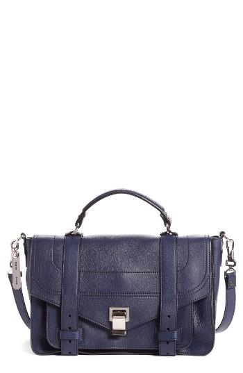 Proenza Schouler Medium Ps1+ Grainy Leather Satchel - Purple