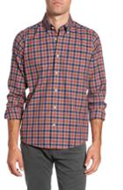 Men's Barbour Moss Check Flannel Sport Shirt, Size - Orange