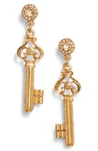 Women's Oscar De La Renta Crystal Key Drop Earrings