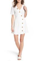 Women's Moon River Asymmetrical Button Front Dress - White