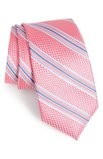 Men's Nordstrom Men's Shop Sunlit Stripe Silk Tie, Size - Pink