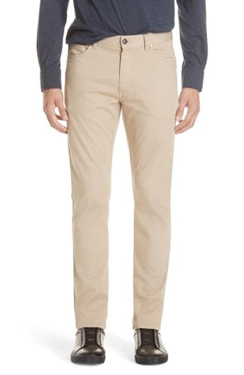 Men's Ermenegildo Zegna Stretch Cotton Five Pocket Pants - Beige