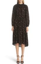 Women's Ulla Johnson Ambre Floral Print Broderie Anglaise Dress - Black