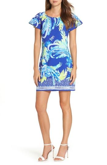 Women's Lilly Pulitzer Marah Cap Sleeve Shift Dress, Size - Blue