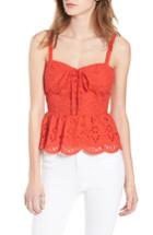 Women's Cupcakes And Cashmere Beverli Peplum Corset Tank, Size - Red