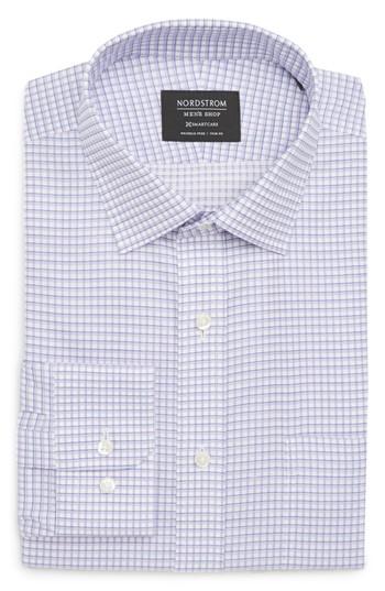 Men's Nordstrom Men's Shop Smartcare(tm) Trim Fit Check Sport Shirt .5 32/33 - Purple