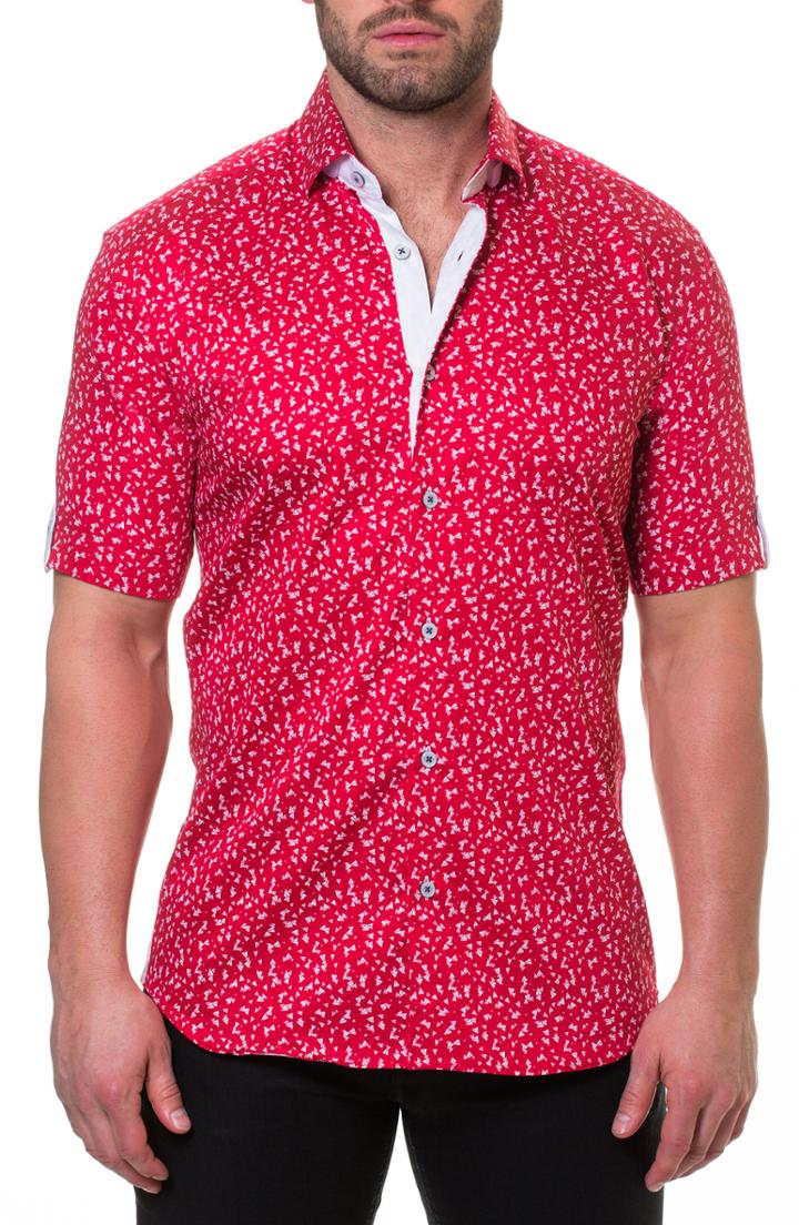 Men's Maceoo Fresh Paper Plane Slim Fit Sport Shirt - Red