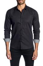 Men's Jared Lang Trim Fit Grid Sport Shirt - Black