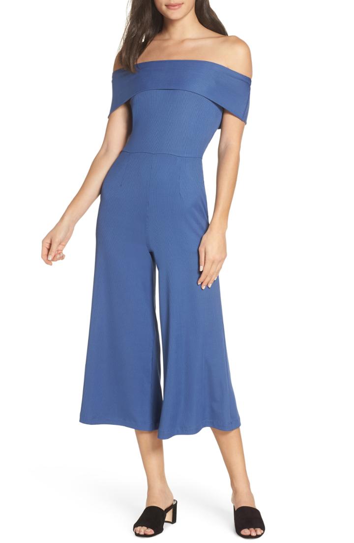 Women's Nsr Camila Off The Shoulder Crop Jumpsuit - Black