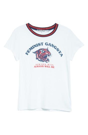 Women's Pam & Gela Feminist Gangsta Tee, Size - White
