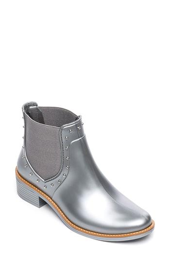 Women's Bernardo Peyton Waterproof Rain Bootie M - Metallic