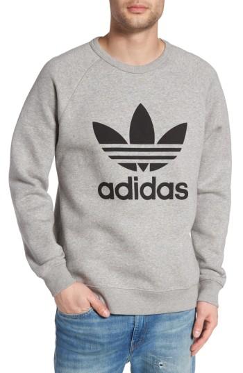 Men's Adidas Originals Trefoil Graphic Sweatshirt, Size - Grey