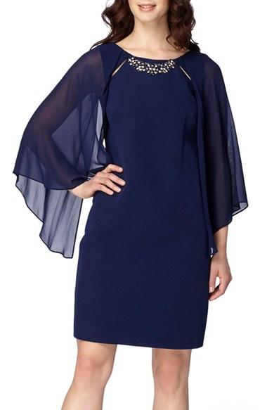 Women's Tahari Cape Sleeve Shift Dress