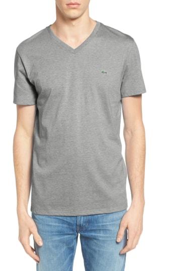 Men's Lacoste V-neck T-shirt (xs) - Metallic