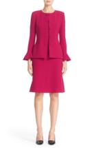 Women's Oscar De La Renta Bell Sleeve Stretch Crepe Jacket