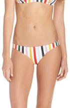 Women's J.crew Holiday Stripe Lowrider Bikini Bottoms - Ivory