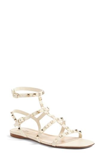 Women's Valentino Rockstud Gladiator Sandal Us / 35eu - Ivory