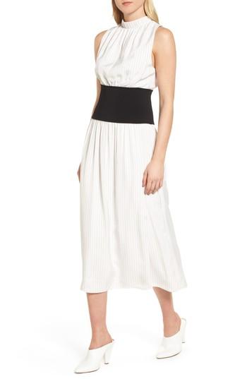 Women's Lewit Knit Inset Stripe Midi Dress - White