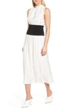 Women's Lewit Knit Inset Stripe Midi Dress - White