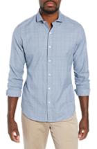 Men's Bonobos Unbutton Down Slim Fit Check Sport Shirt R - Green