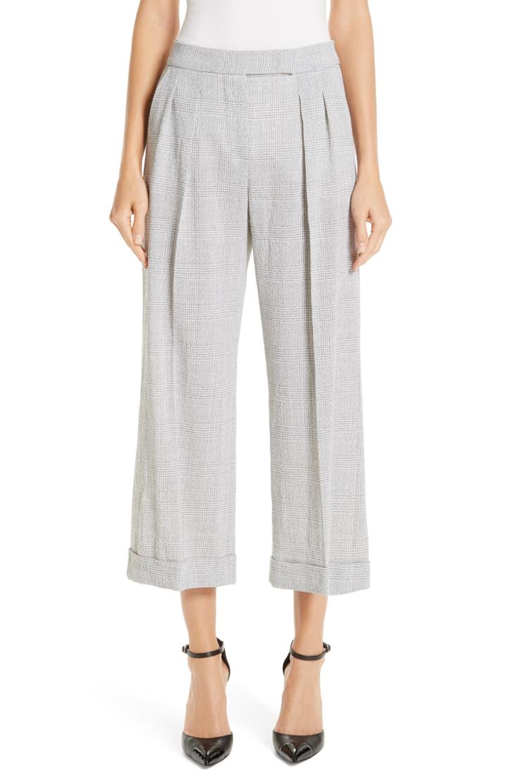 Women's Max Mara Dax Wide Leg Wool Pants - Grey