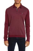 Men's Ted Baker London Friend Slim Fit Long Sleeve Polo (m) - Red