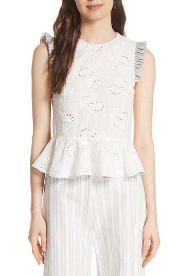 Women's Rebecca Garden Eyelet Top - White