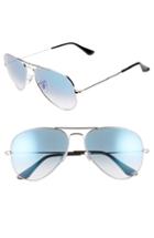 Women's Ray-ban 58mm Gradient Aviator Sunglasses - Silver/ Blue Gradient