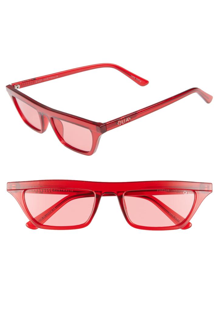 Women's Quay Australia Finesse 52mm Sunglasses - Red/ Red