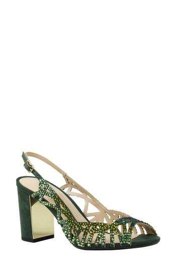 Women's J. Renee Tahira Embellished Cutout Sandal .5 B - Green