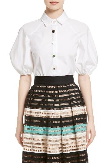 Women's Lela Rose Cotton Poplin Top