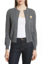 Women's Comme Des Garcons Play Wool Cardigan - Grey