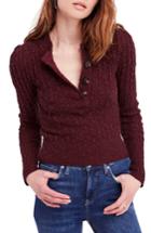 Women's Free People All My Friends Henley Pullover - Brown