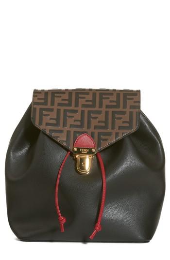 Fendi Cruise Bicolor Calfskin Leather Backpack - Black