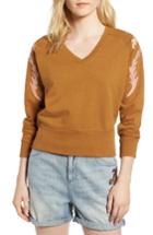Women's Scotch & Soda Embroidered V-neck Sweater - Brown