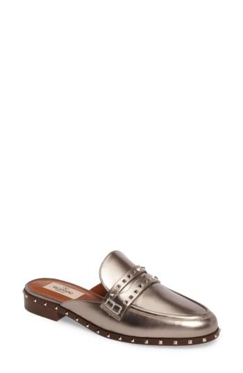 Women's Valentino Soul Rockstud Mule Us / 36eu - Metallic