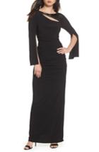 Petite Women's Adrianna Papell Jersey Gown P - Black