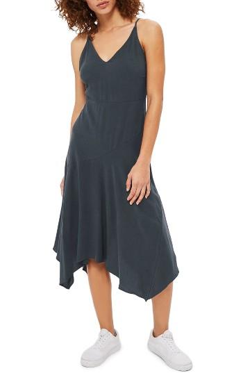Women's Topshop Molly Asymmetrical Slipdress Us (fits Like 0) - Black