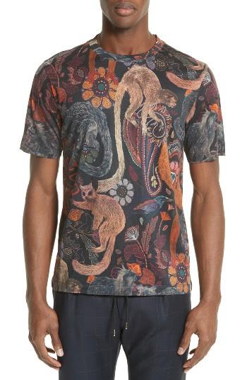 Men's Paul Smith Monkey Print T-shirt - Black
