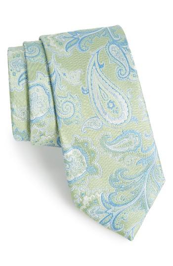 Men's Nordstrom Men's Shop Paisley Silk Tie, Size - Green