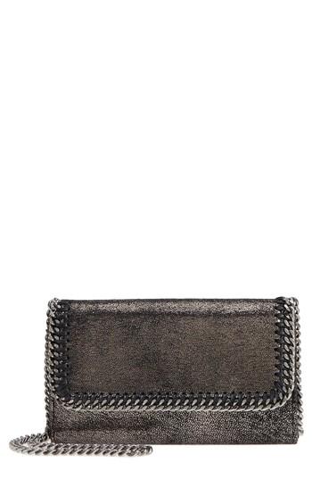 Stella Mccartney Falabella Metallic Faux Chamois Crossbody Bag - Metallic