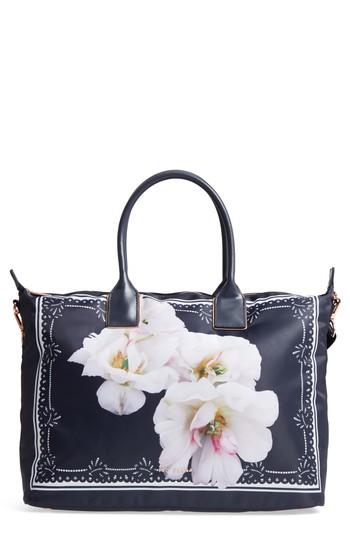 Ted Baker London Kalmiaa Gardenia Floral Print Tote - Blue