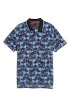 Men's Ted Baker London Palm Print Polo (xl) - Blue