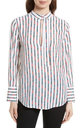 Women's Equipment Janelle Belt Print Silk Blouse