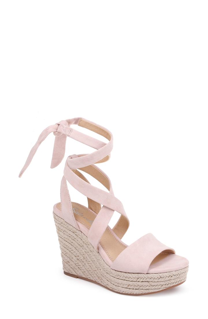 Women's Splendid Tessie Ankle Wrap Wedge Sandal M - Pink