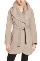 Women's T Tahari Wool Blend Belted Wrap Coat - Grey